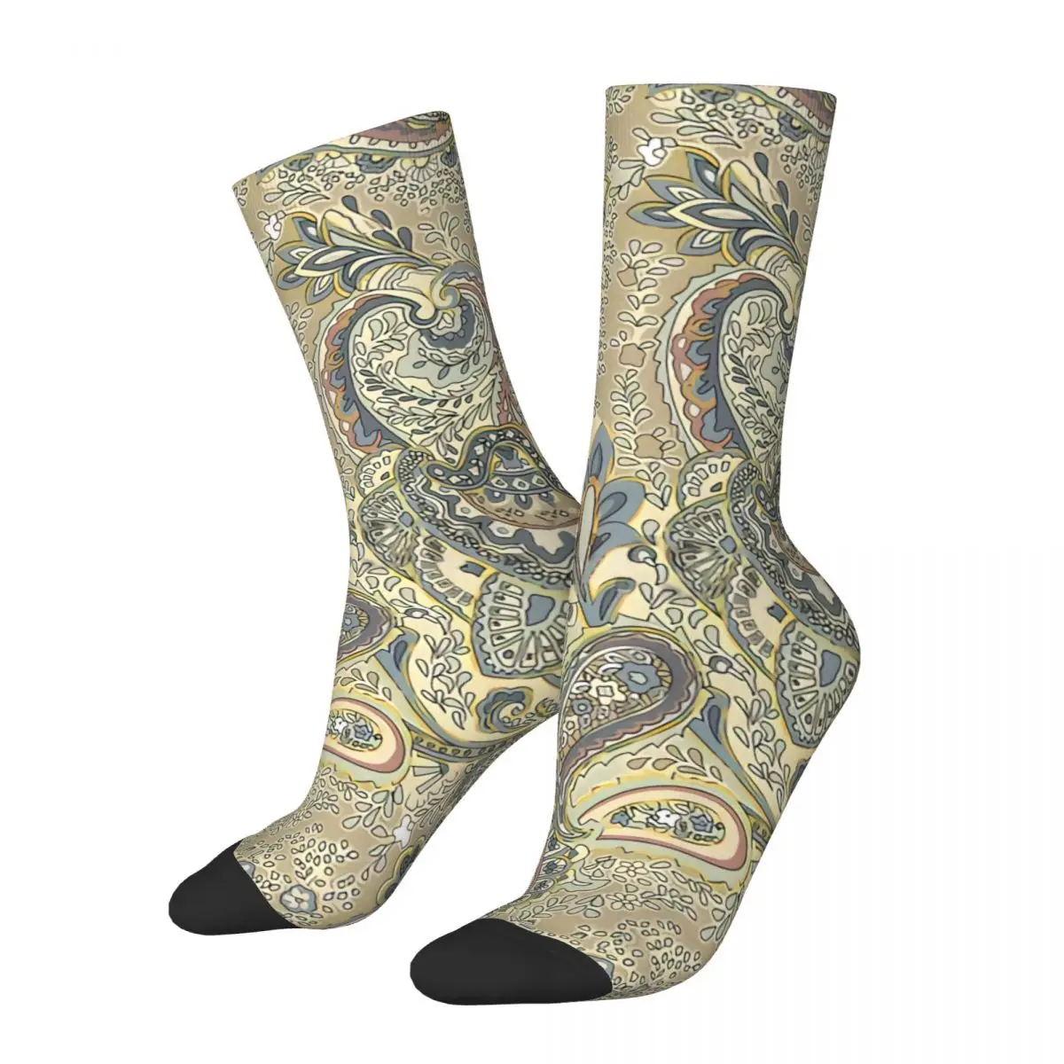 

Happy Retro Antique Illustration Damask Floral Paisley Crazy Men's Socks Unisex Paisley Style Street Style Crew Sock Boys Gift