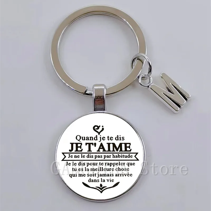 French Anniversary Keychain for Wife Husband Couple Valentines Day Christmas Birthday Wedding Gifts for Boyfriend Girlfriend