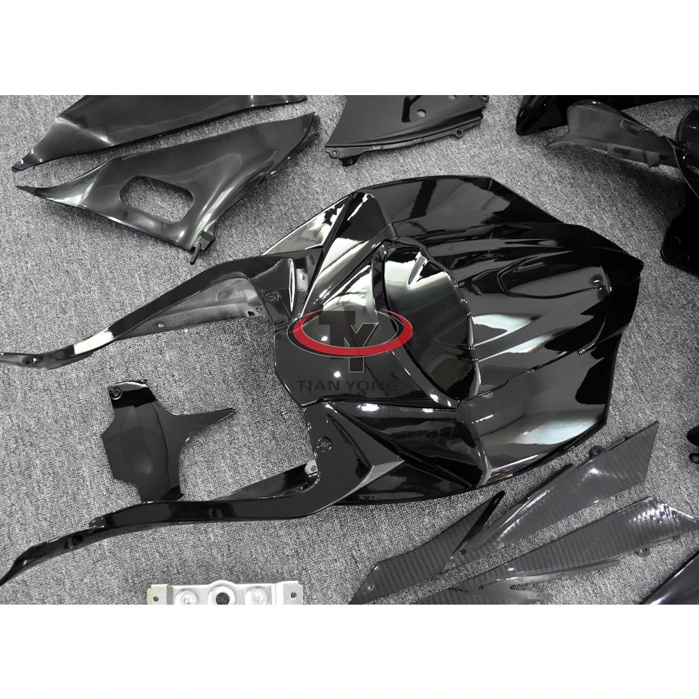 Bodywork Cowling Motorcycle for GSXR 600 750 K8 2008 2009 2010 Injection Bright Black Checkered Print Full Fairing Kit