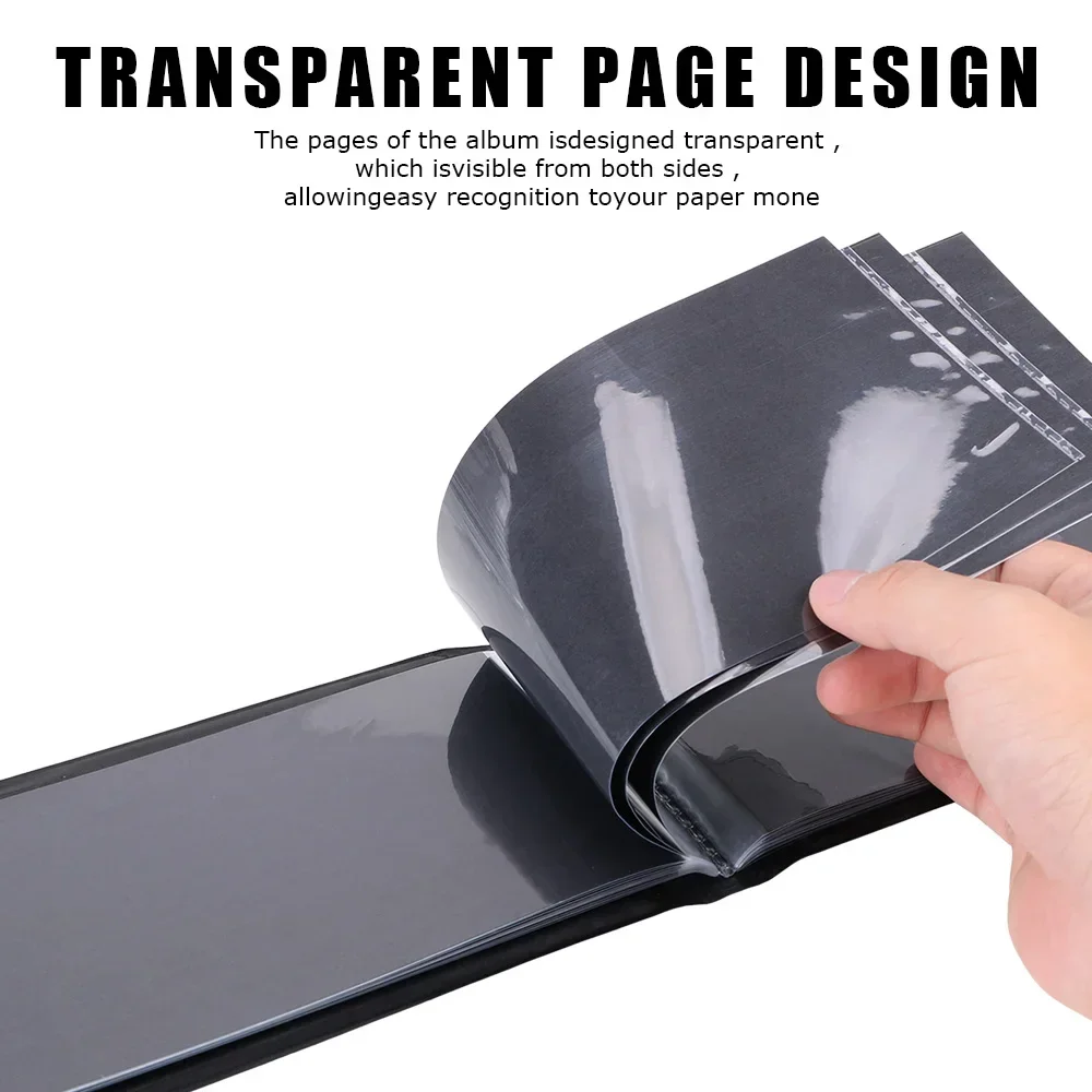 Paper Money Album Collection Pockets Loose Leaf Sheet Creative Money Banknote Protective Bag for Collector Multifunctional