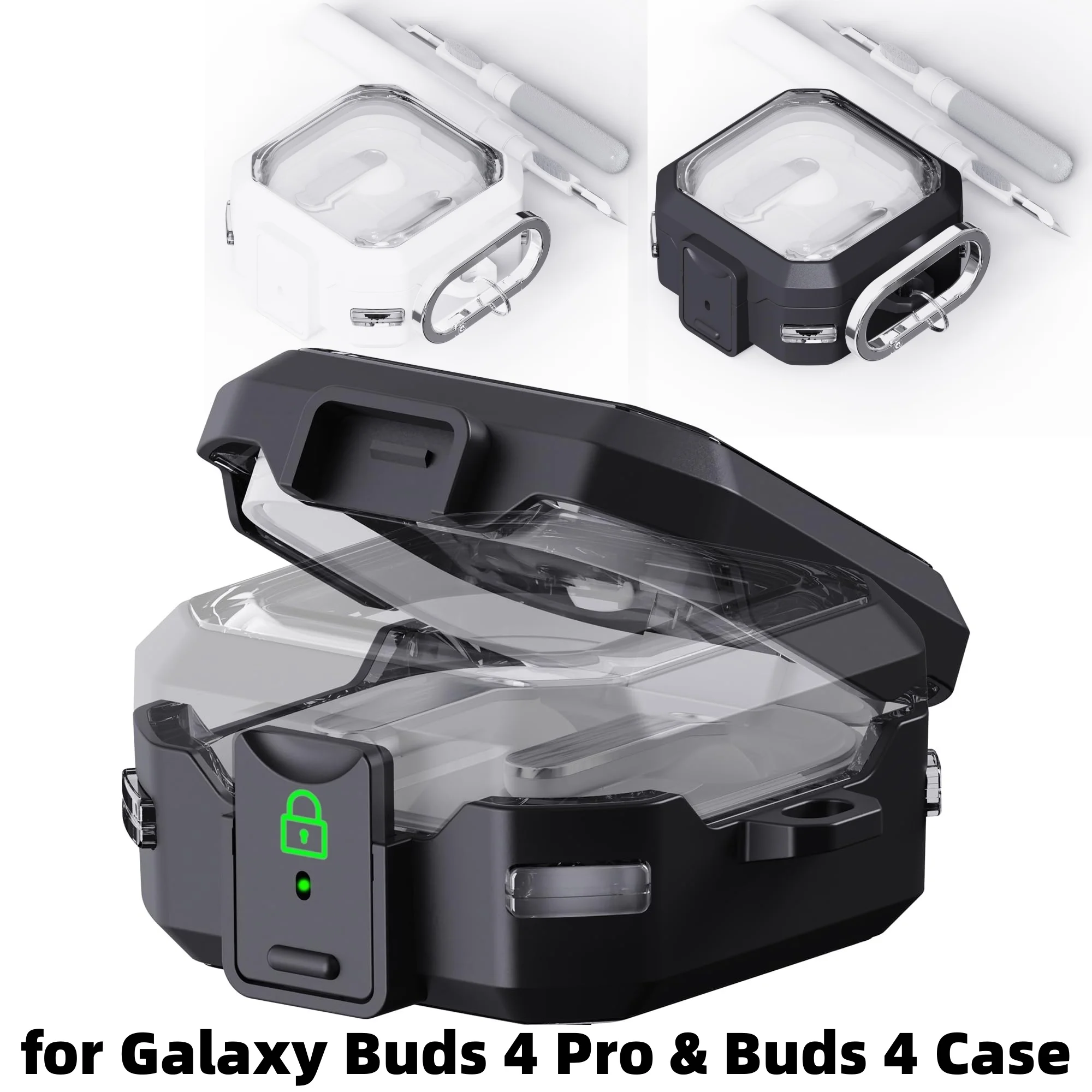 For Galaxy Buds 4Pro /Buds 4 Secure Lock Case for Samsung Galaxy Buds 4 Pro 2026 Protective Earbuds Case Cover For Galaxy Buds 4