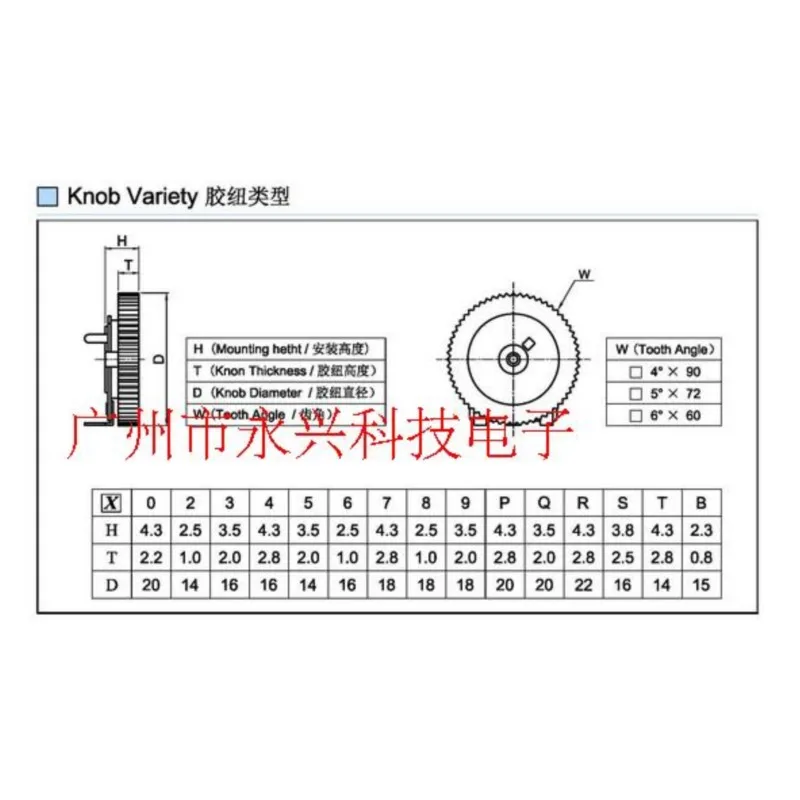 10PCS Dual 5Pin Radio Gear Dial Potentiometer 14*1 B103 B10K B203 B20K B503 B50K B102 B1K B501 B500R 14X1 Volume Switch