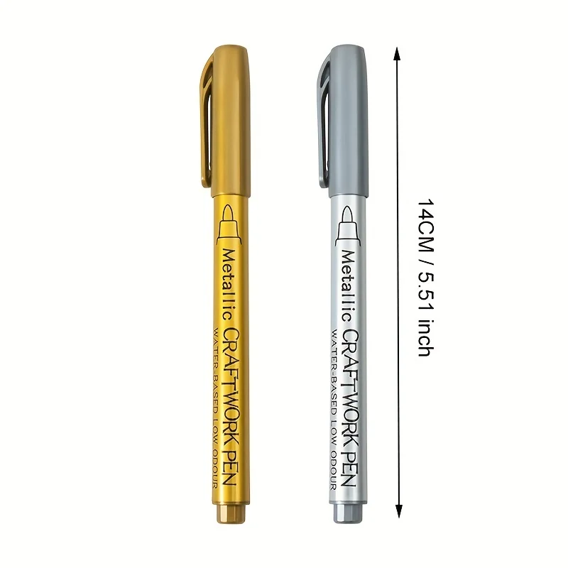 Metallic Craftwork Pen Gold Silver Marker Tip Permanent Art Marker For Glass Wood Ceramic Fabric Painting DIY Craft Supplies