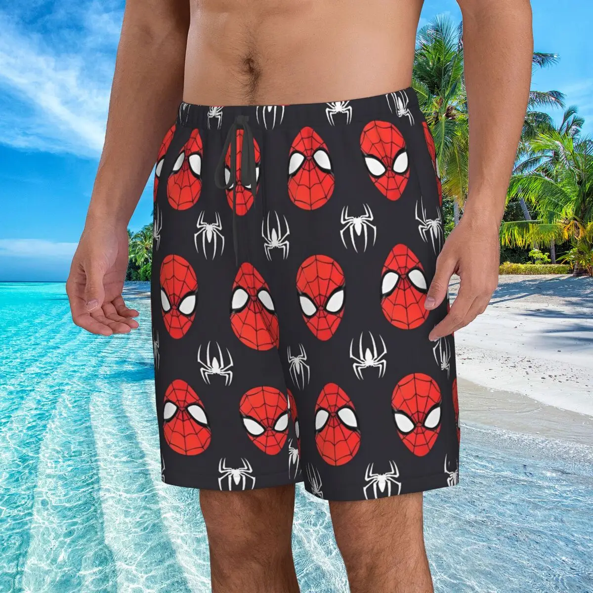 Spider Man Men's Swim Trunks Quick Dry Beach Shorts for Swimming