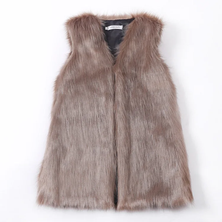 new fashion Winter medium long imitation fox fur grass vest warm vest women's vest coat