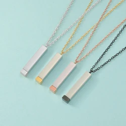 Fnixtar 10Pcs Hidden Pendant Charms Mirror Polish Stainless Steel Square Cube Bar For DIY Necklace Jewelry Friend Lovers