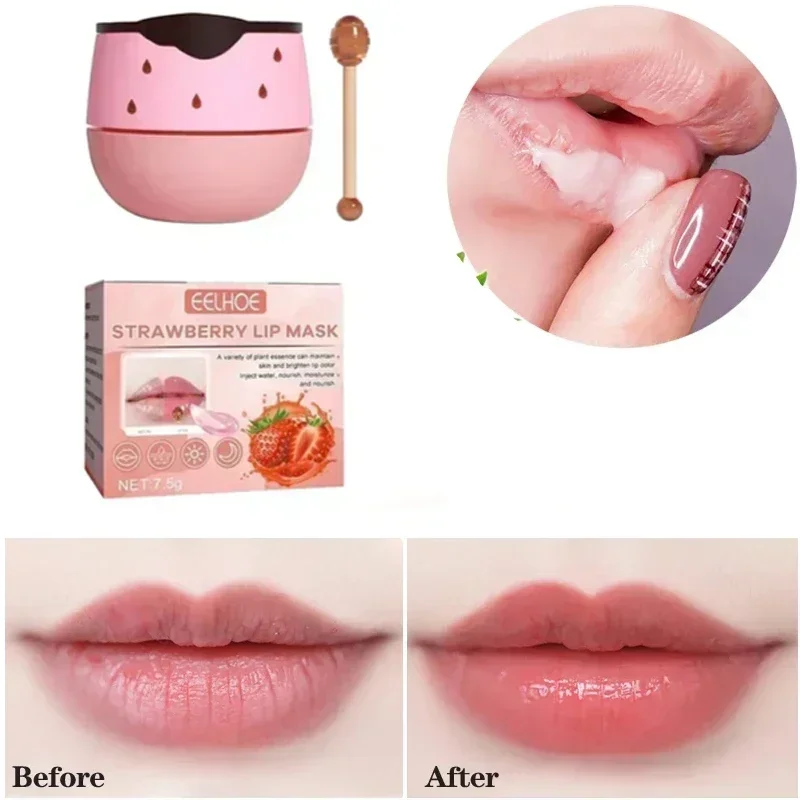 

Lip Sleeping Mask Day and Night Prevention Dry and Crack Lip Hydrating Strawberry