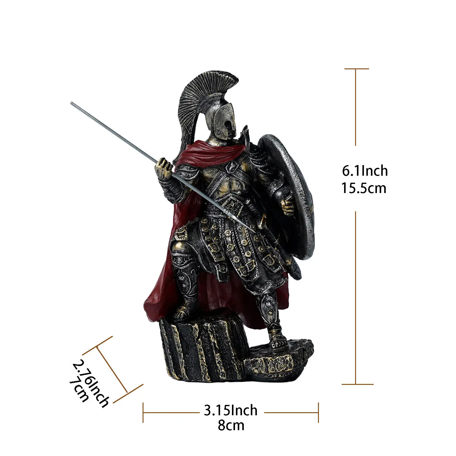 Spartanischer Krieger Harz-Figurine Griechische Soldaten-Statue mit Schwert Heim-Deko Büro-Schreibtisch-Ornament Geschenk für Männer – Detail 5
