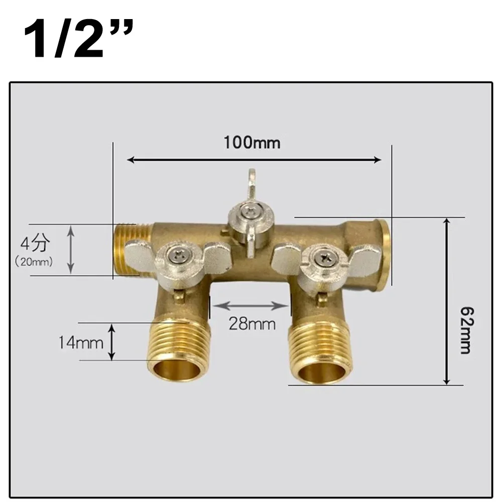 

1/2 and 3/4 inch Brass Pre-fill Surge Valve Three Head 4-Way Injection Vale for Split Solar Water Heater