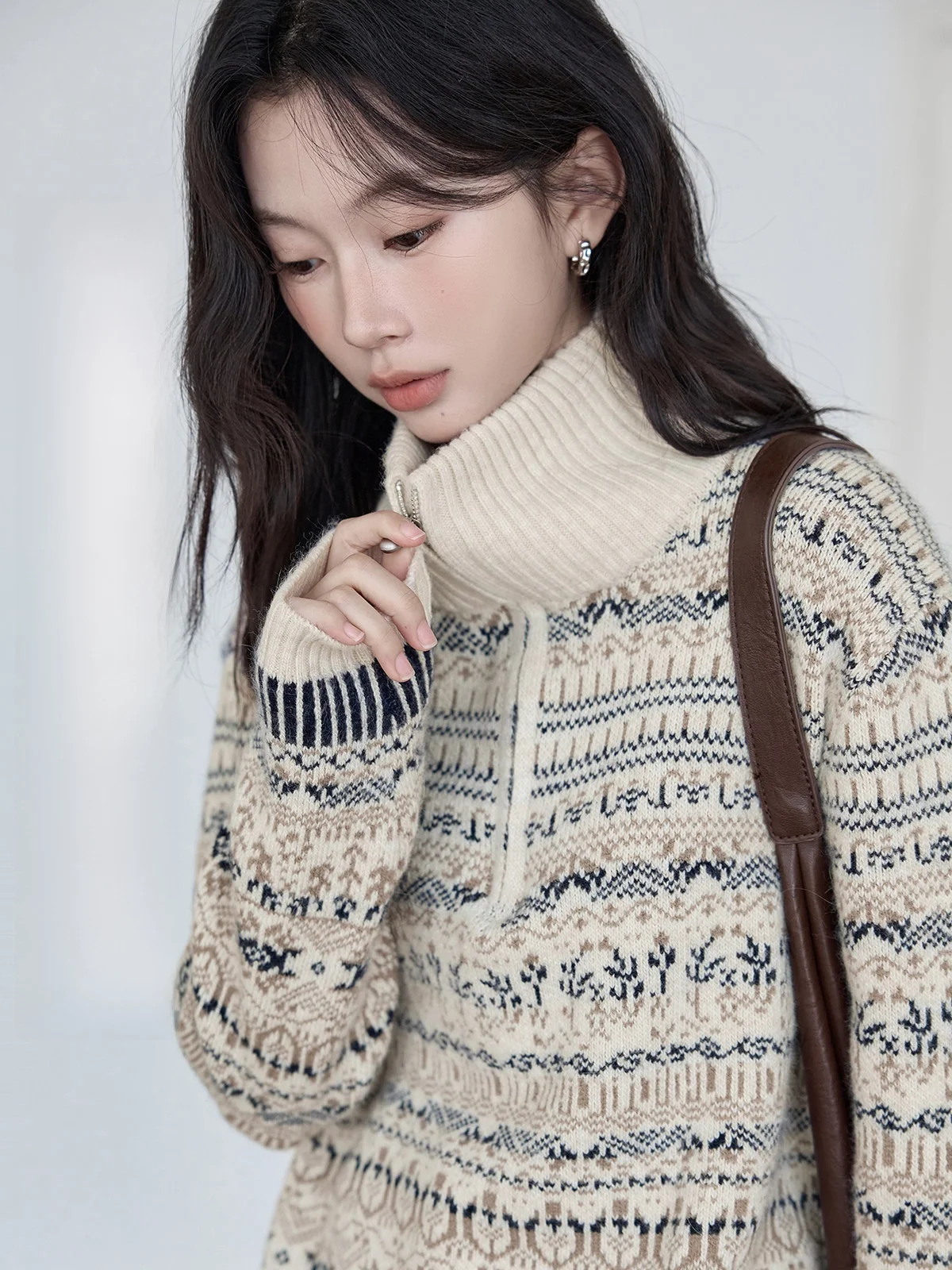 

Deep ey Knitted Sweater Women's Vintage Sle All-Match Overhead irt HUIXI Commute Sle Long Sve Regular Fit Autumn W...