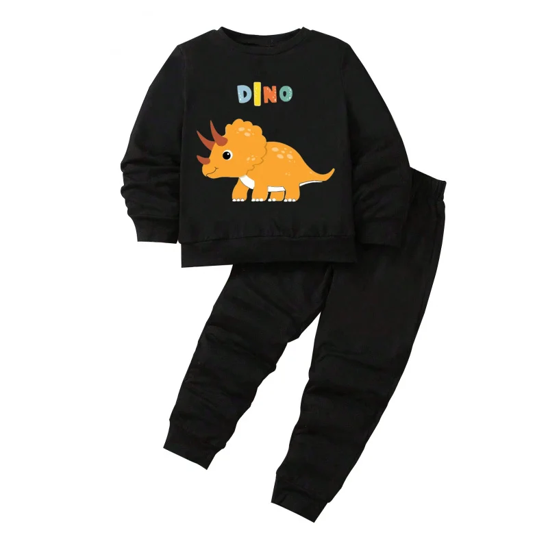 

IURNXB Baby Kids 2pc Children's Clothes Set Long Sleeve Top Pants Sweatsuits Dinosaur Print Spring Fall Outfits 1-6Y