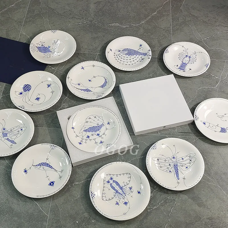 

Elf Series 11 Inch Bone China Shallow Plate Home Dinner Plate Decorative Ceramic Dish for Daily Use