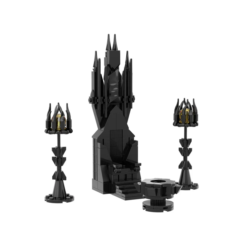 

Gobricks MOC Saruman's Throne Bricks Model Movie Dark Wizard Royal Palace Throne DIY Building Blocks Assembly Toys Kids Gifts