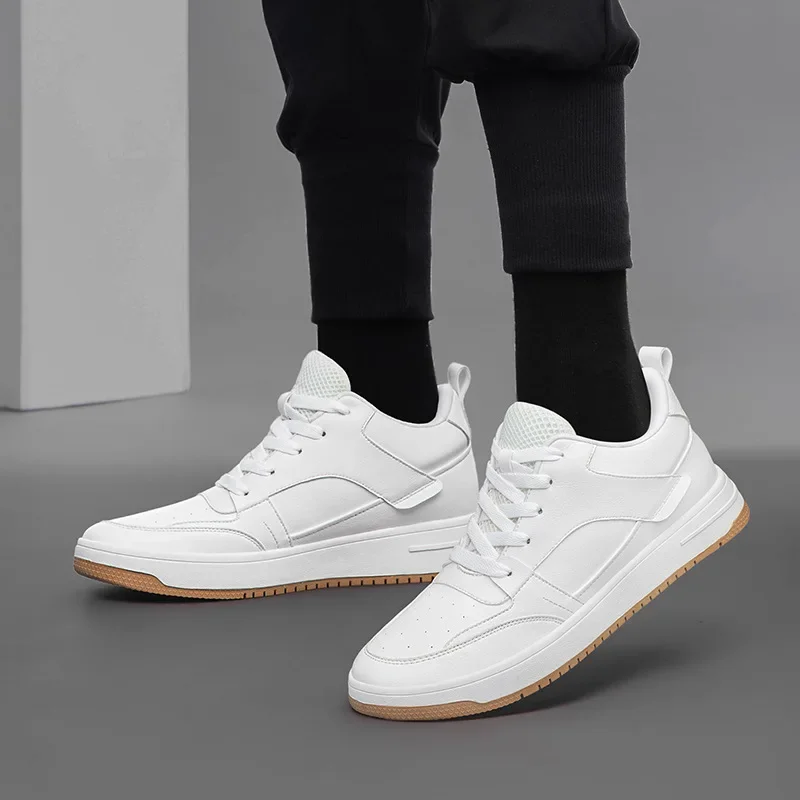 Elevator shoes for man height increase 6cm 8cm 2024 Luxury Brand sneaker Genuine Leather Men\'s Hidden Heels Casual Shoe Heights
