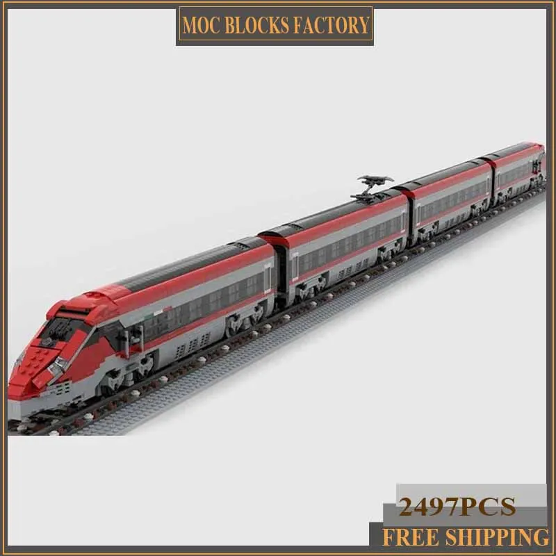 Technical Moc Bricks Model Italian Freccia High Speed Train Modular Building Blocks Gifts Toys For Children DIY Sets Assembling