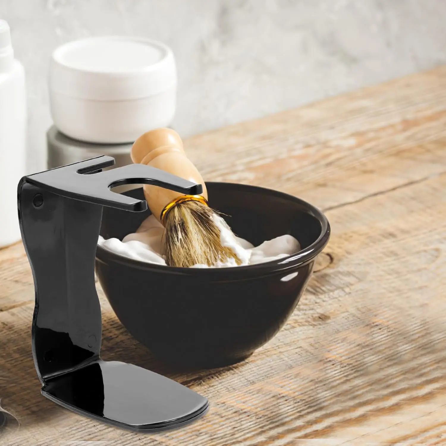 1/2 قطعة حامل فرشاة الحلاقة الحمام الرجال الحلاقة معدات التجميل تخزين حامل المهنية صالون الحلاقة مقص الشعر تخزين الرف