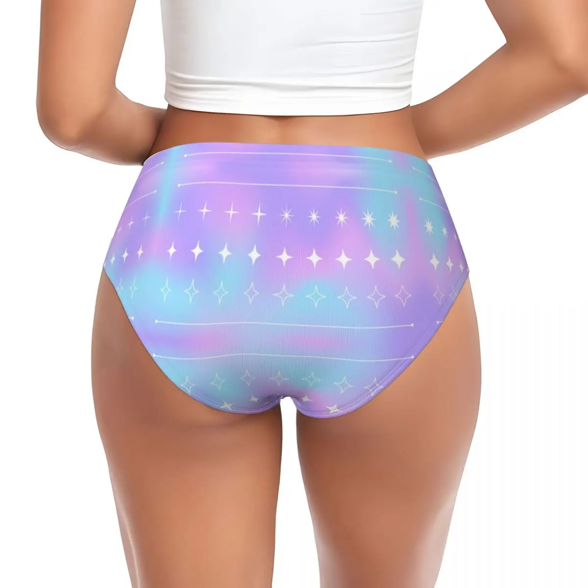 Custom Women's Y2K Trendy Star Shapes Panties Underwear Female Comfort Briefs Underpants