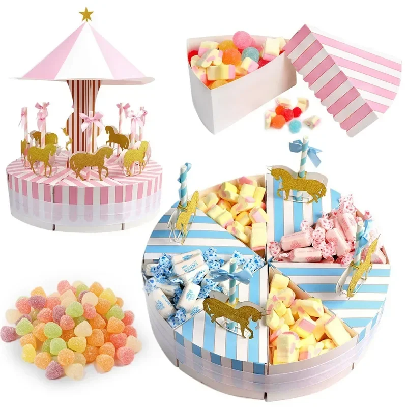 

5 Set Carousel Candy Box Birthday Decoration Party Wedding Gift Gift Box European Style Creative Cake Box