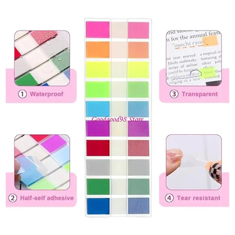 Picture 6: Colored Label 100/120Pieces 45x12MM Writable PET Label Adhesive Notes Page Marker for School Office Supplies 