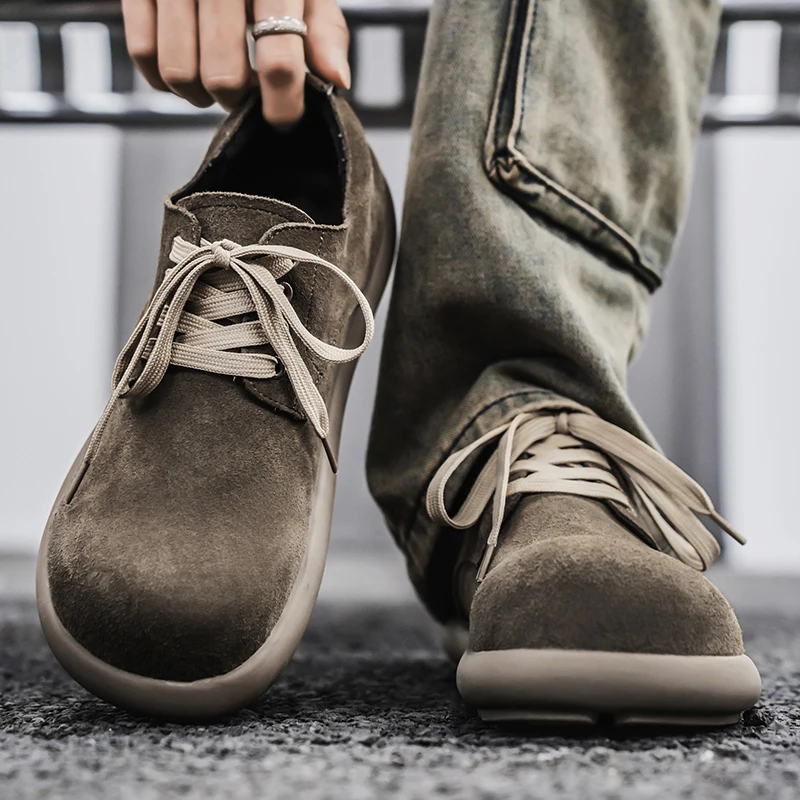 Men's Retro Fleece Lined Birkfoot Loafers Thick Bottom Sports Casual Shoes Youth Trend Korean Style Waterproof Outdoor Sneakers