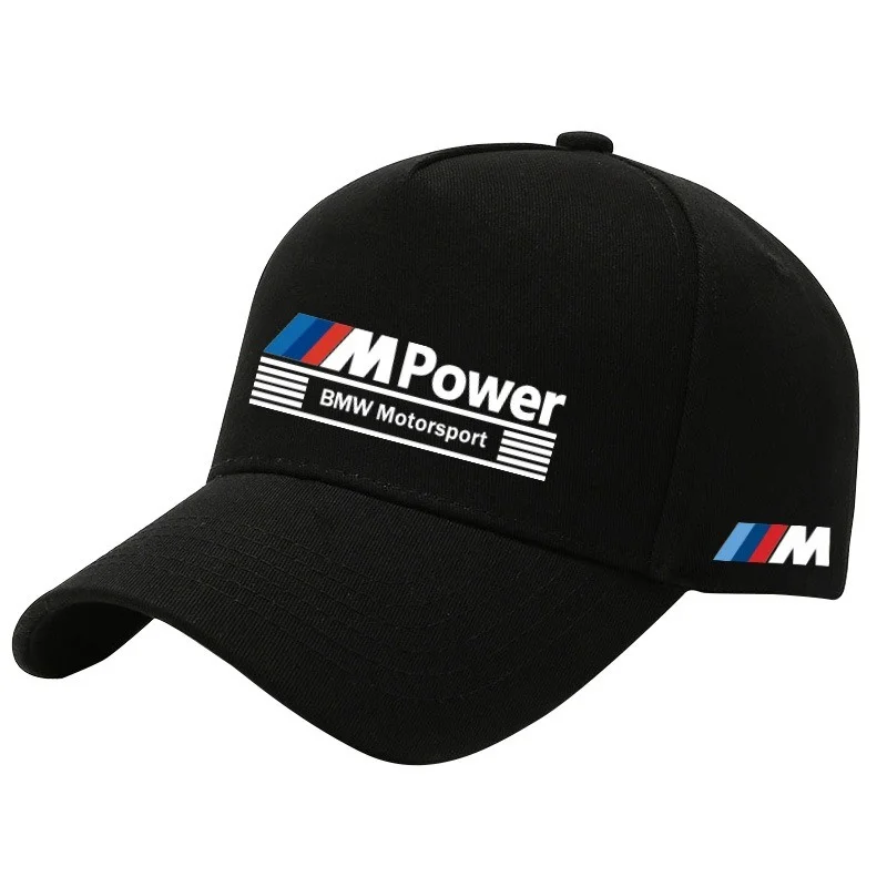 For BMW Motorsport Emblem Print Outdoor Summer Sport Baseball Cap Spring Autumn Adjustable Casual Sunscreen Hat Car Stickers