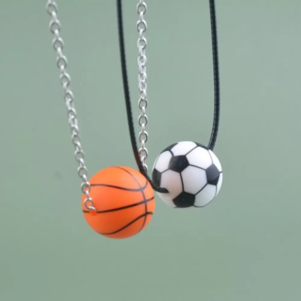 Sports Silicone Basketball Necklace Women Men Stainless Steel Chain Hip Hop Fashion Choker Jewelry Gift