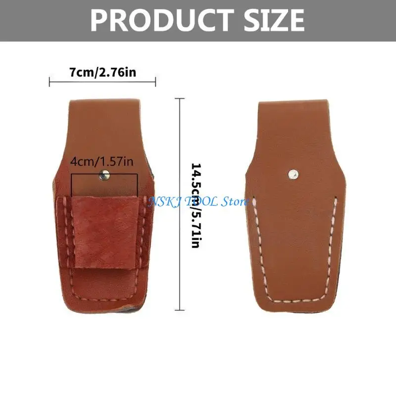 L8RC Tas Penyimpanan Alat Kulit Stylish Sathel Satchel untuk tukang listrik, akses mudah