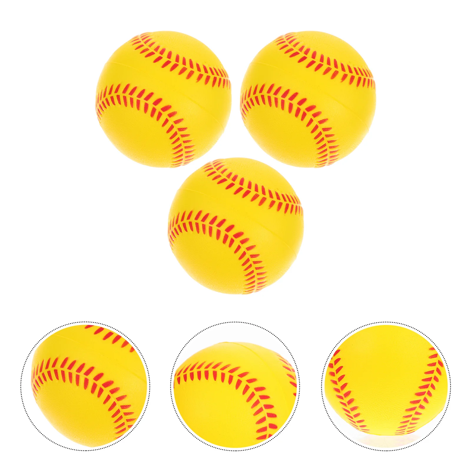 3Pcs Training Baseballs Soft PU Sponge Durable Lightweight Balls for Beginners PU Training Baseball