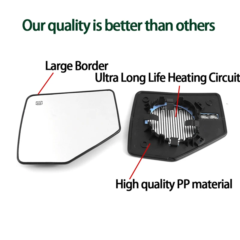 الجانب الأيمن الأيسر ساخنة الجناح مرآة الزجاج لوحة الرؤية الخلفية لفورد اكسبلورر Mk4 2006-2010 الجانب الباب الجناح مرآة الزجاج #6