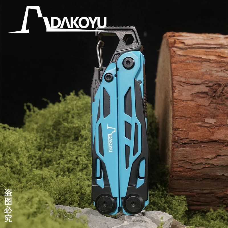 DAKOYU Blauw 23-in-1 Opvouwbare Multifunctionele Gereedschapstang Multifunctionele Combinatie Gereedschapstang EDC Outdoor Apparatuur