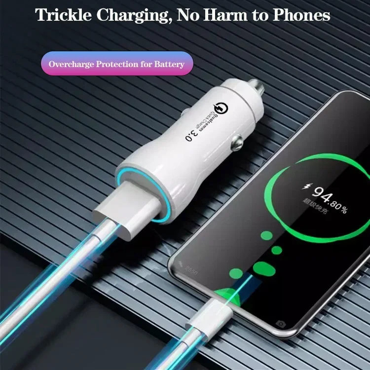 1 منفذ/2 منفذ 22.5 واط/33 واط/36 واط شاحن سيارة QC3.0 سيارة سوبر سريع مهايئ شاحن الهاتف آيفون باد شاومي هواوي سامسونج ممن لهم فيفو