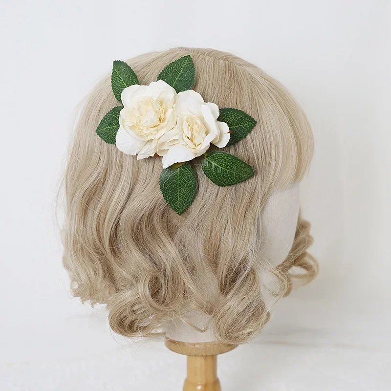 Feminino vintage vitoriano lolita boné plano feito à mão princesa renda flor doce chapéu de palha meninas lindo elegante headwear