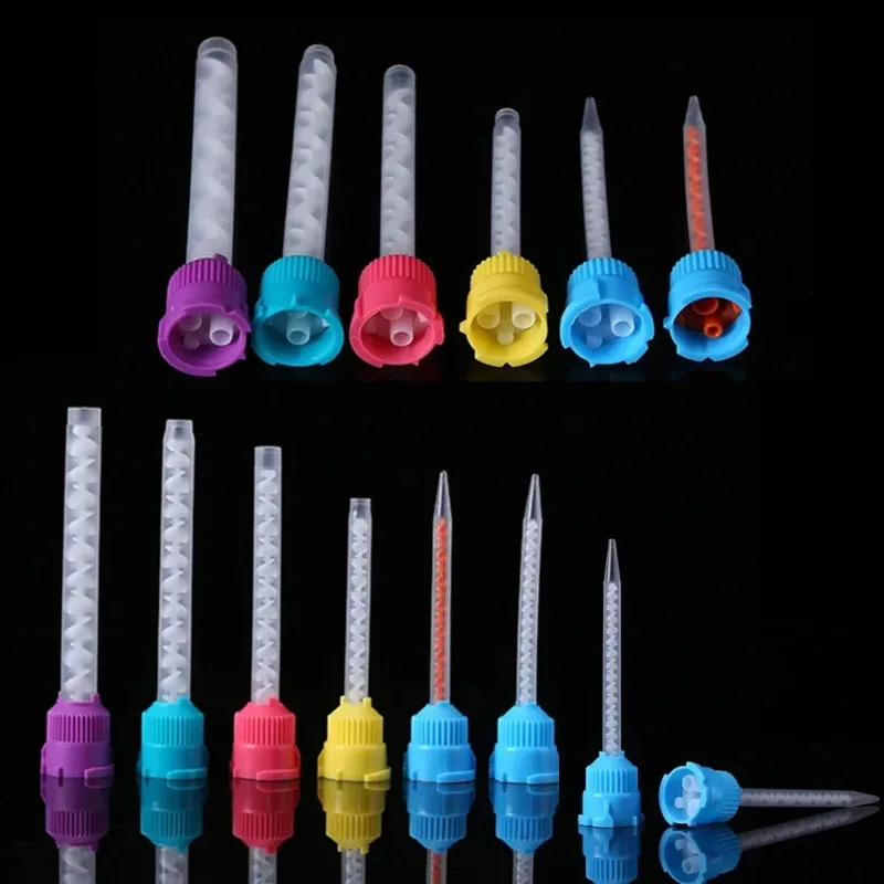 50Pcs Dental Impression Material Mixing Gun Tips Dentistry Dispenser Conveying Nozzle Temporary Intraoral Silicone Rubber Tube