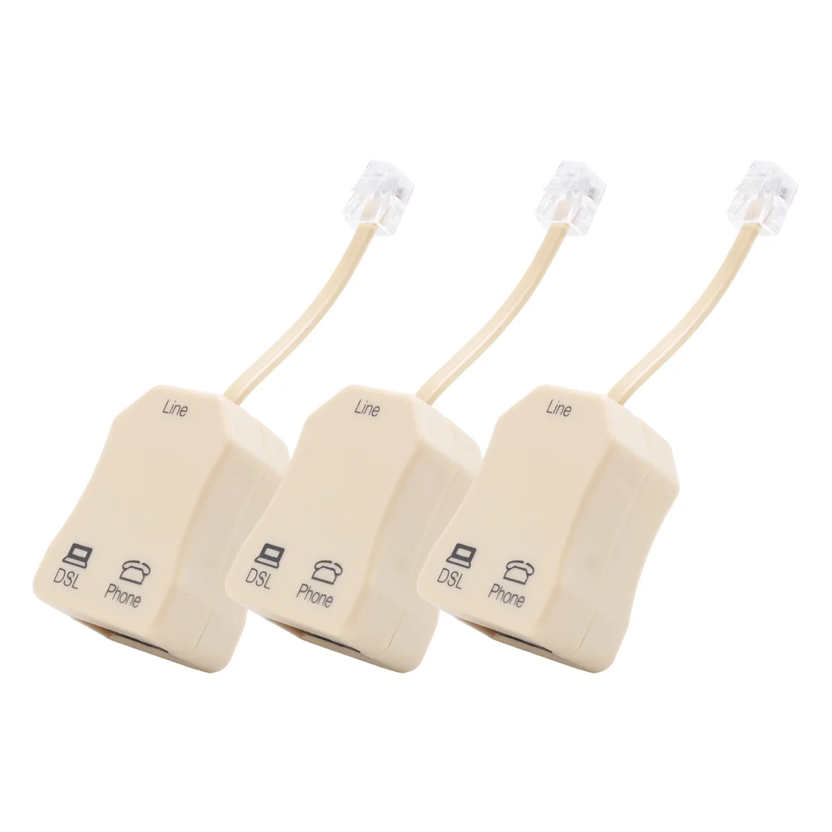 Practical-3Pcs DSL Filter Splitter für Telefon Linie Telefon Jack Splitter In-Line DSL Filter Telefon Modem ADSL Splitter filter