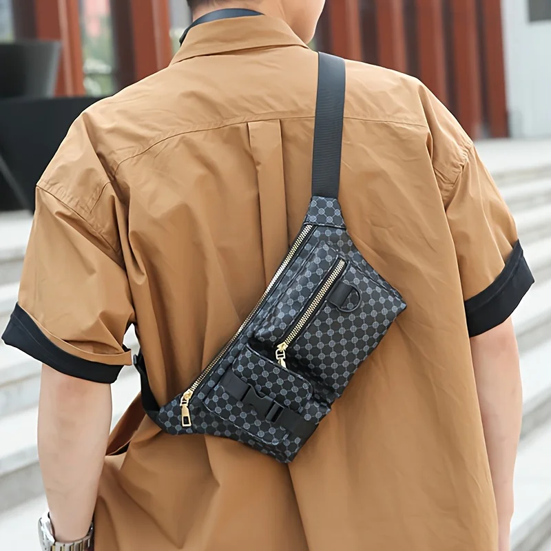 حقيبة كروس كورية عصرية للزوجين مع زهرة قديمة بطباعة كاملة حقيبة كتف على الصدر من جلد البولي يوريثان متعددة الاستخدامات