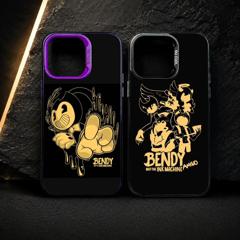 Funda para Teléfono B-Bendy The Ink M-Machines, Funda de TPU con Degradado, Suave al Tacto y Resistente a Impactos para iPhone 11 12 13 14 15 16 17 Pro Max