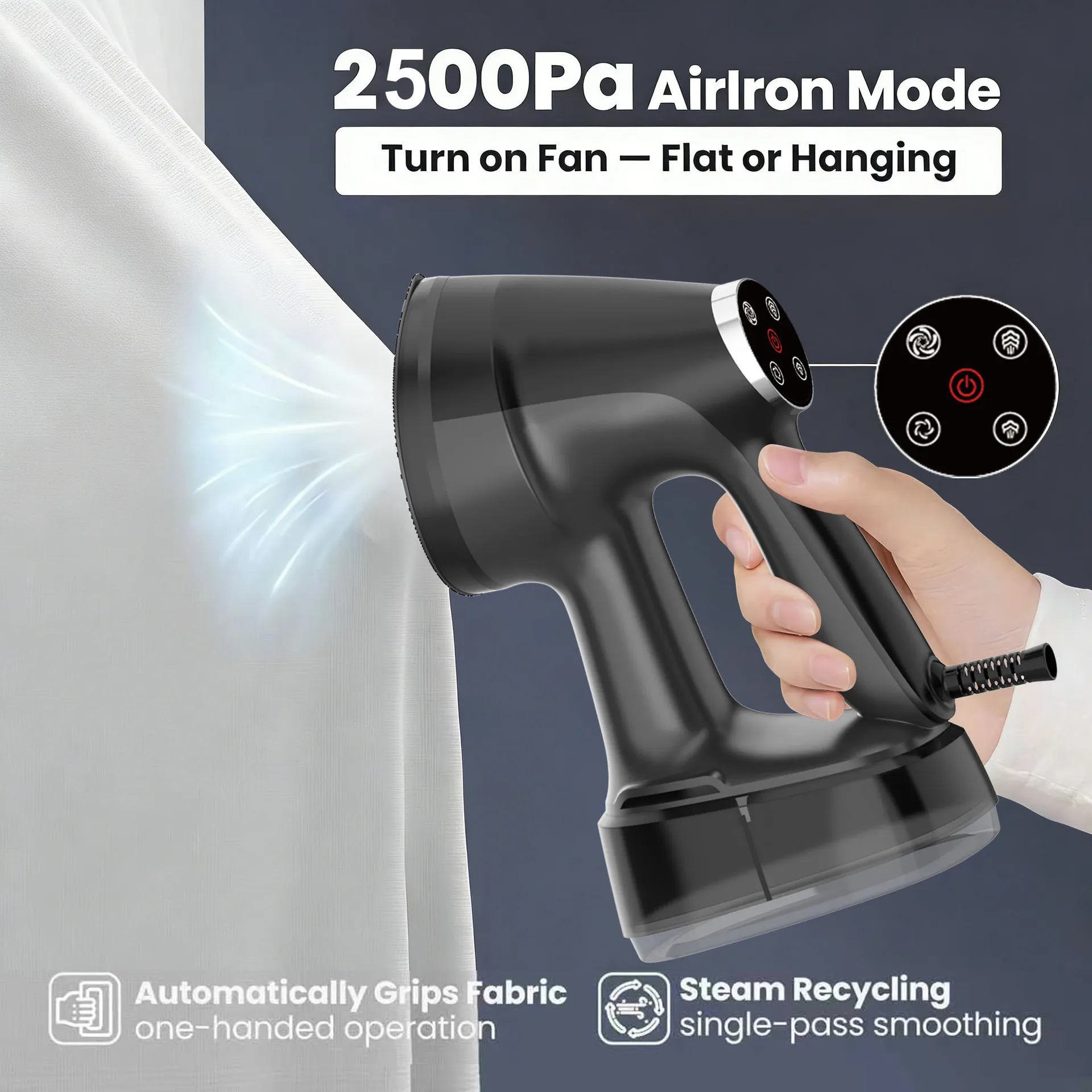 2026 New Adsorption Handheld Hanging Iron Large Water Tank LCD Screen Automatic Power Off Portable Ironing Machine