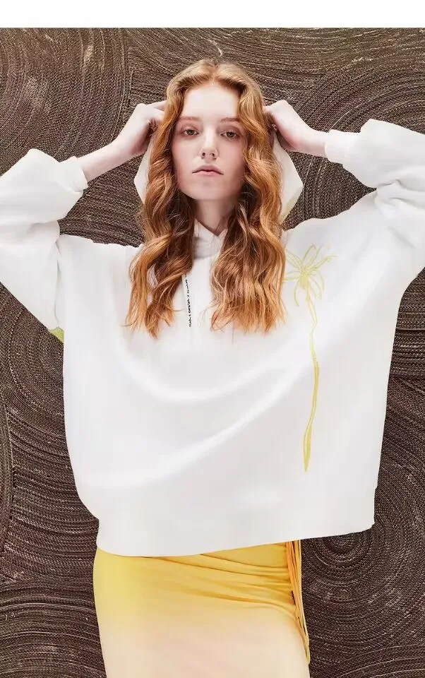 Foreign trade original single Spanish spring and autumn new printed exquisite knitwear