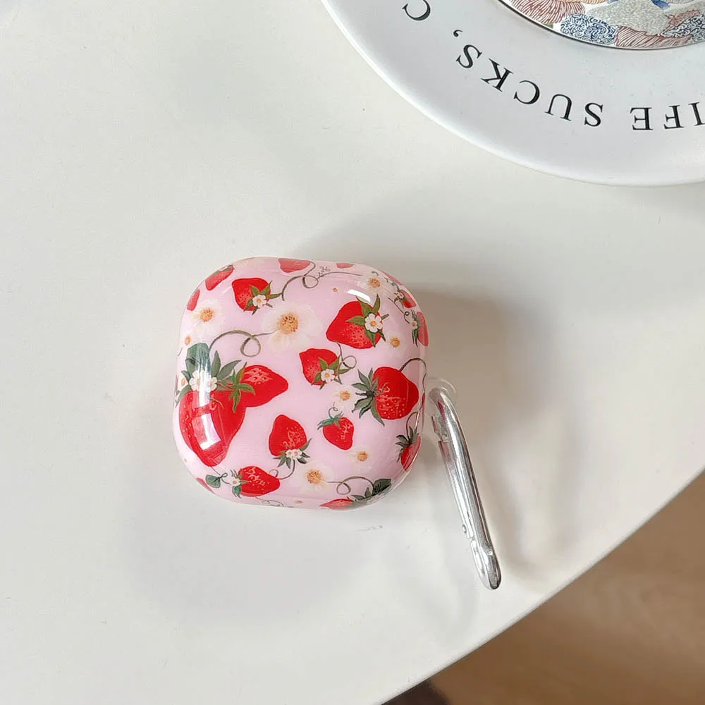 Custodia per Samsung Galaxy Buds 2 Pro Fruit Cherry Lips Custodie per auricolari Bluetooth senza fili per Buds FE Live Cover morbida con gancio
