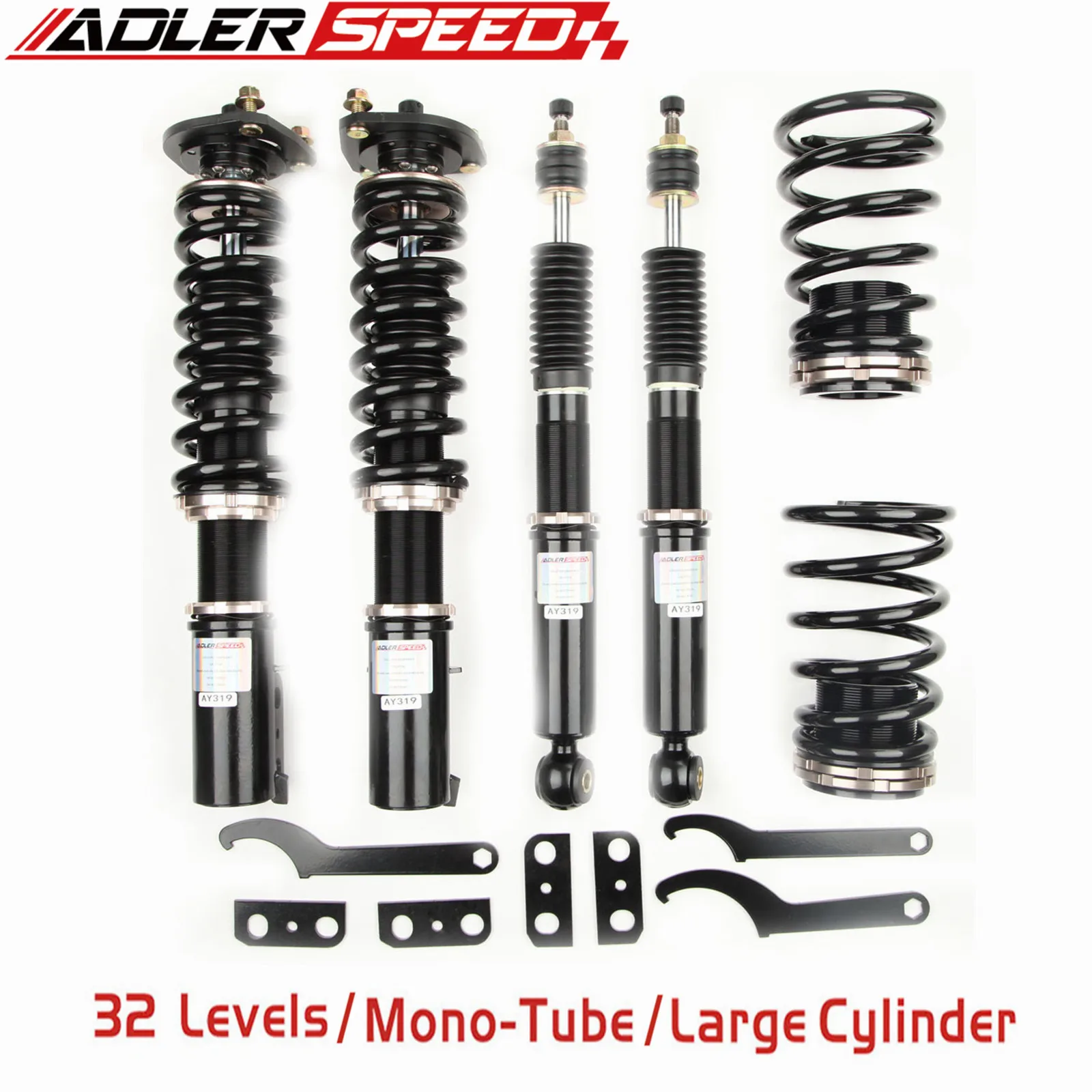 

ADLERSPEED 32 Level Adjust Mono Tube Coilovers Suspension for Ford Mustang 94-98