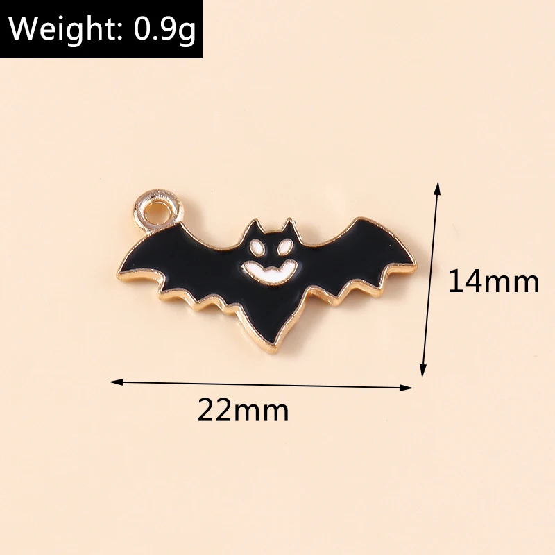 Leslie 10 stücke Mode Halloween Charme Emaille Horror Augapfel Spinne Hexe Geist Kürbis Anhänger für DIY Schmuck machen Accessoires – Detail 2