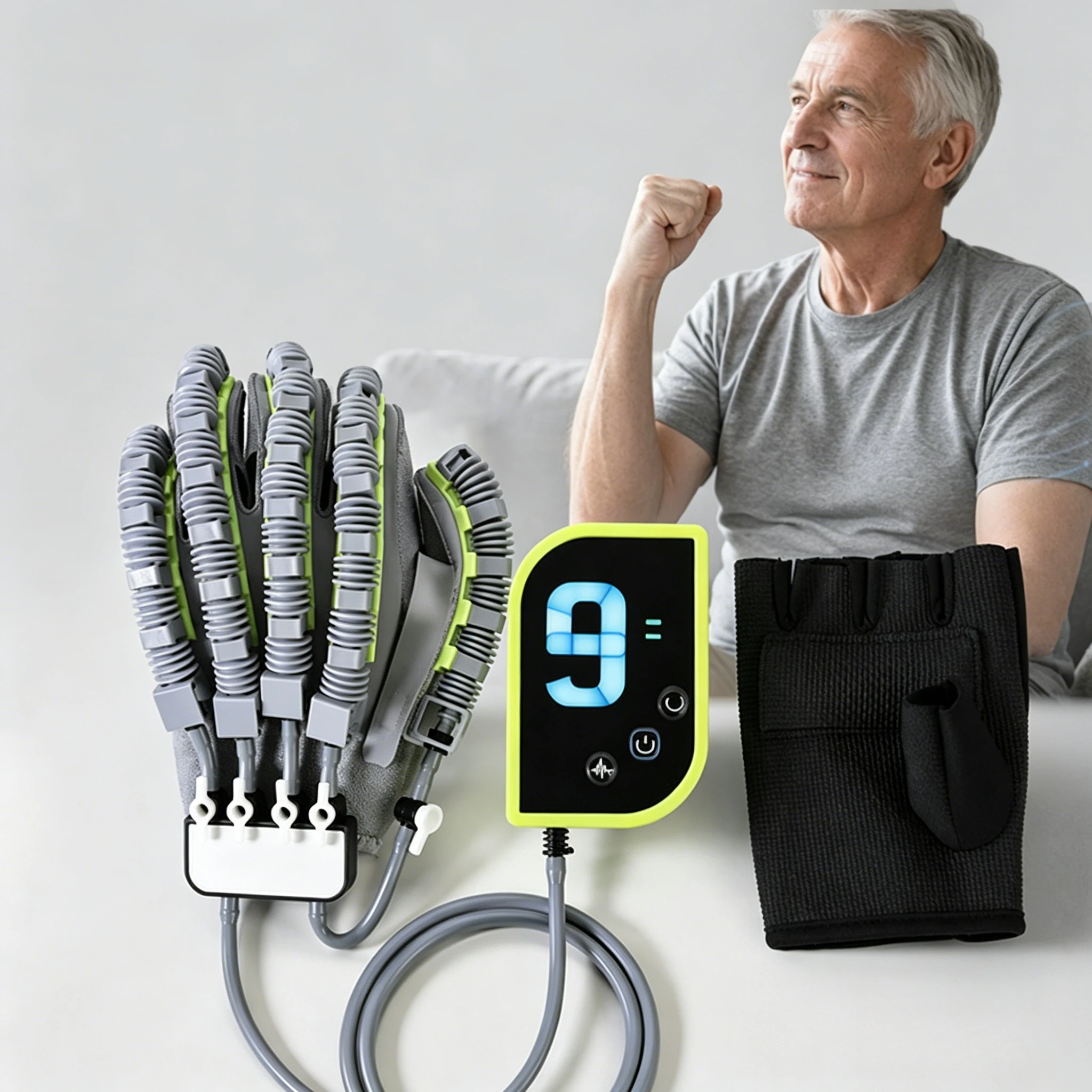 

Hand Finger Rehabilitation Training Robot Gloves Stroke Hemiplegia Cerebral Infarction Recovery Equipment Mirror Glove Exerciser