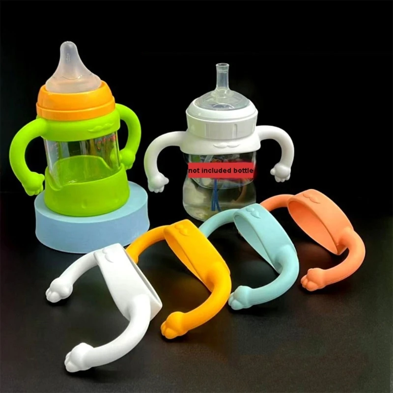 BPA Free Silicone Baby Bottle Handle Safety Classic Standard Feeding Bottle Grip Holder for Pigeon Bottle Handle Replacement