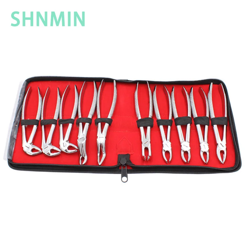 

10pcs/set Adult Tooth Extracting ForcepsPliers for Adults with Toolkits Dental SurgicaExtraction Instrument for Dental Clini