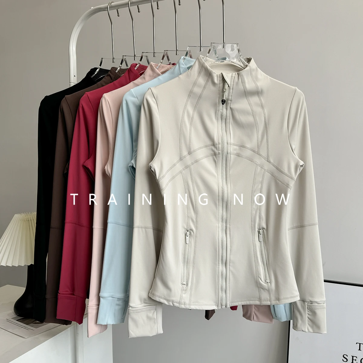 

Yoga jacket for women in spring and autumn slim standing collar jacket for running and quick-drying fitness clothing sports top