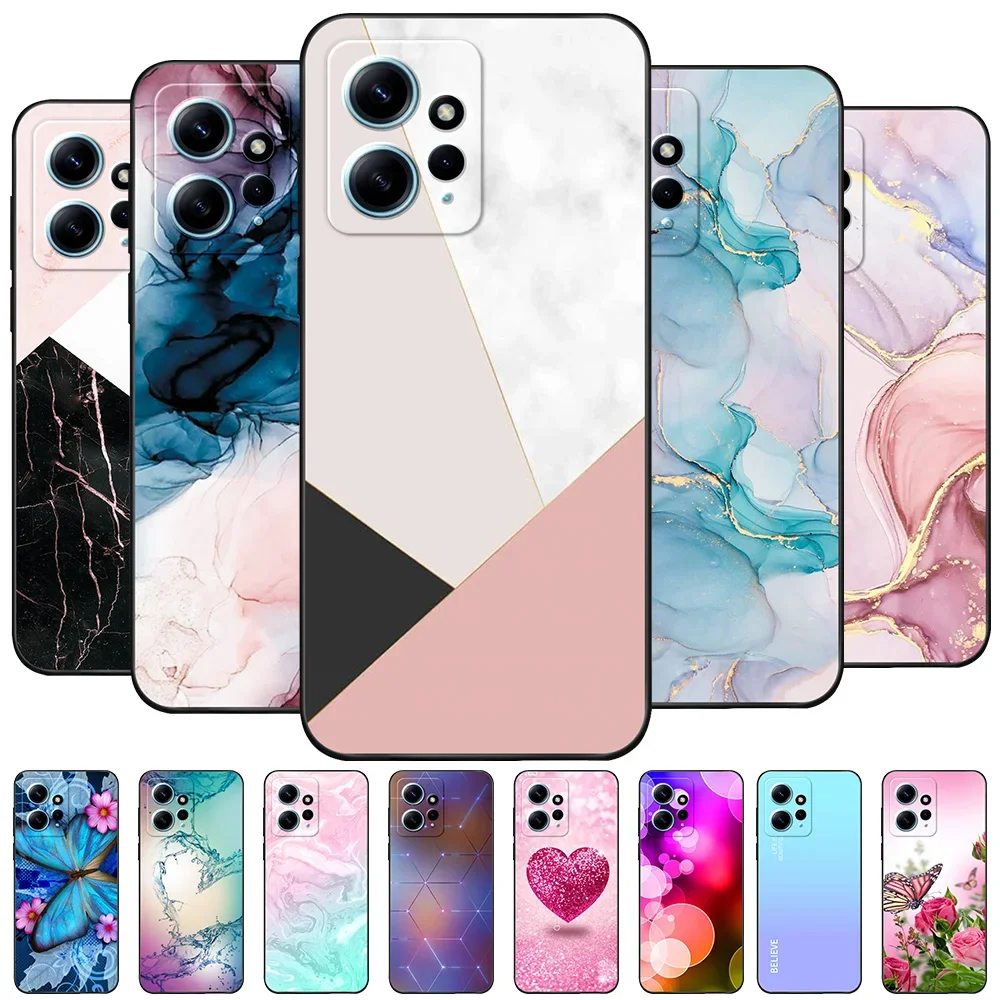 Case For Redmi Note 12 4G Coque TPU Soft Silicone Phone Case For Xiaomi Redmi Note12 Funda Back Cover Coque Para Marble Bumper