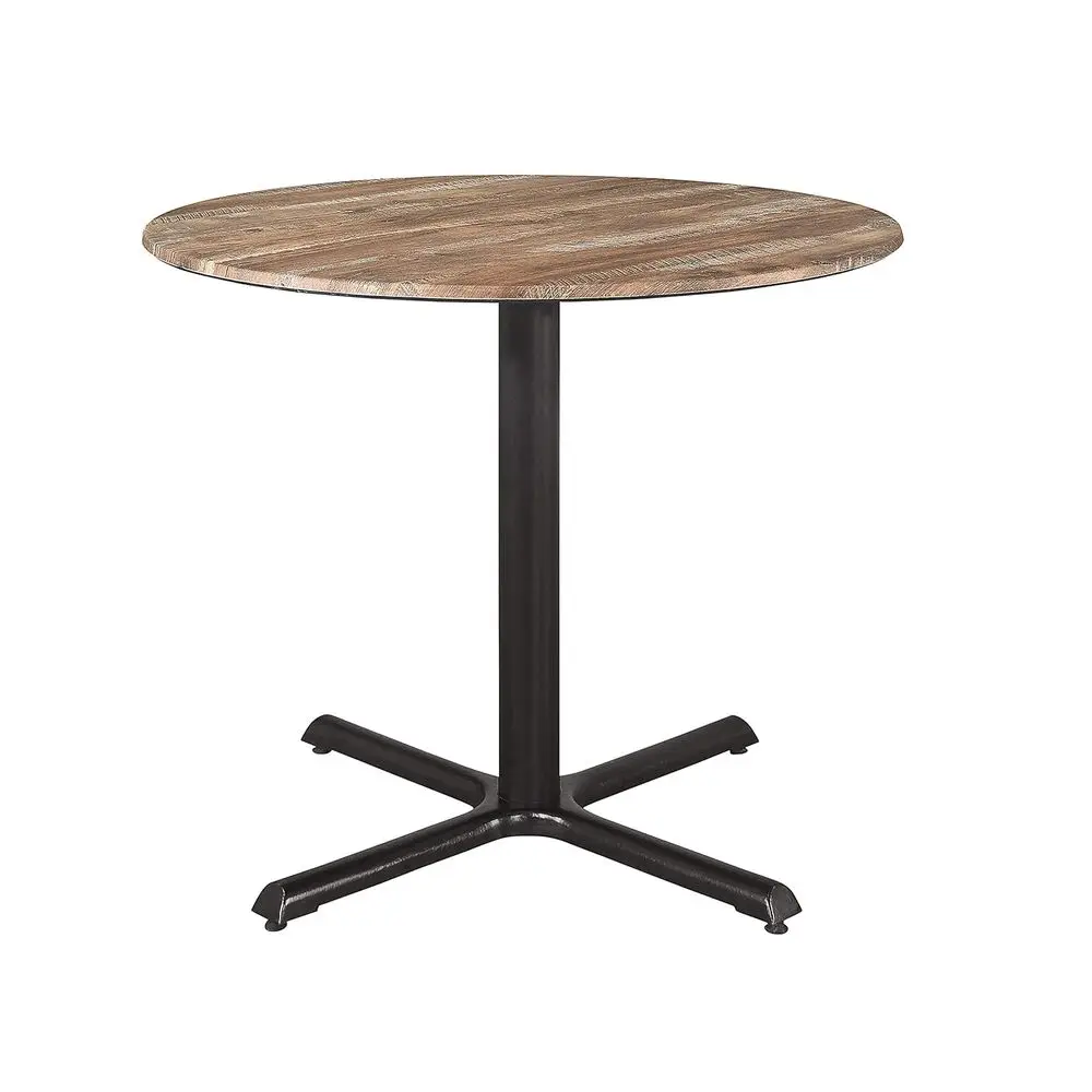 

Круглый умный стол из дуба в деревенском стиле с текстурированной поверхностью, коммерческого класса, устойчивый к царапинам, ожогам и пятнам