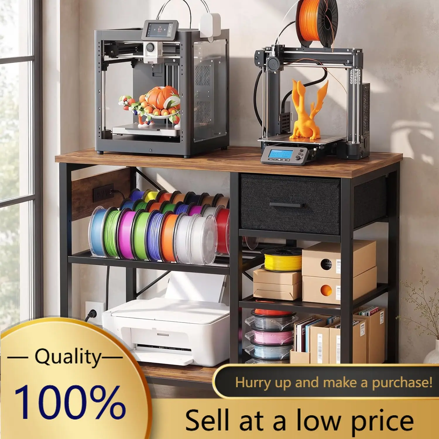 3D Printer Stand with Filament Storage, 39.4