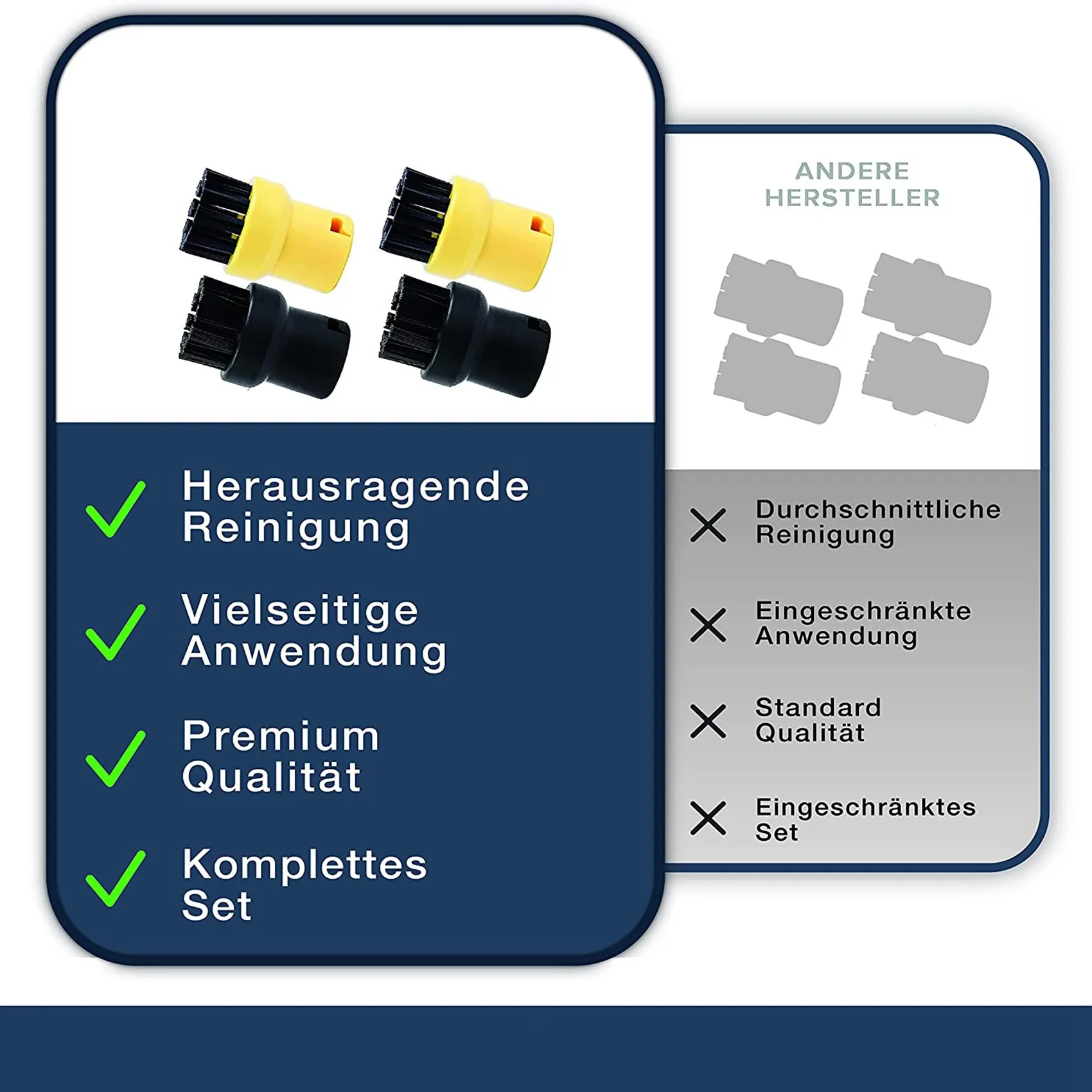 Rund bürstenset [4 Stück] für Karcher Dampf reiniger Zubehör