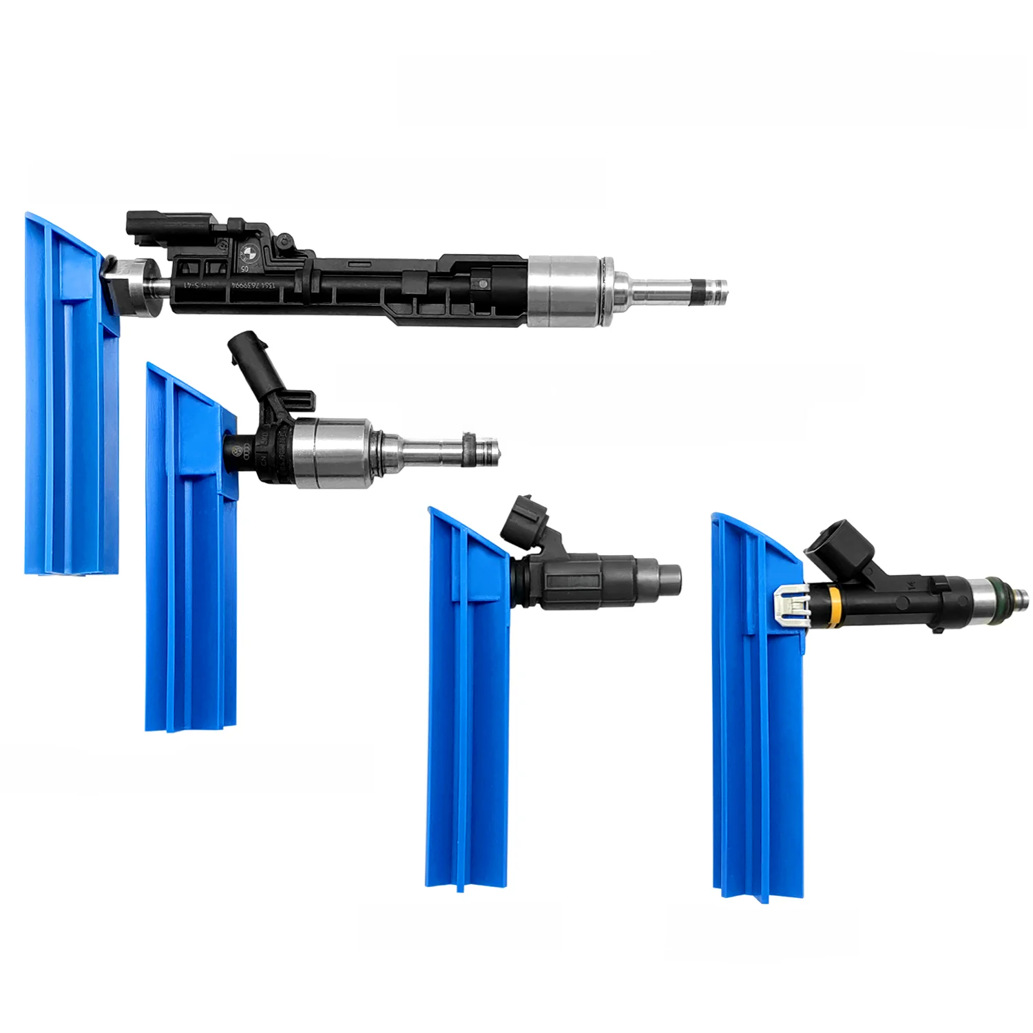 4-Piece Fuel Injector Tester Kit with Precision ABS Housing and 4 Adapter Hoses for Injector Maintenance Tasks